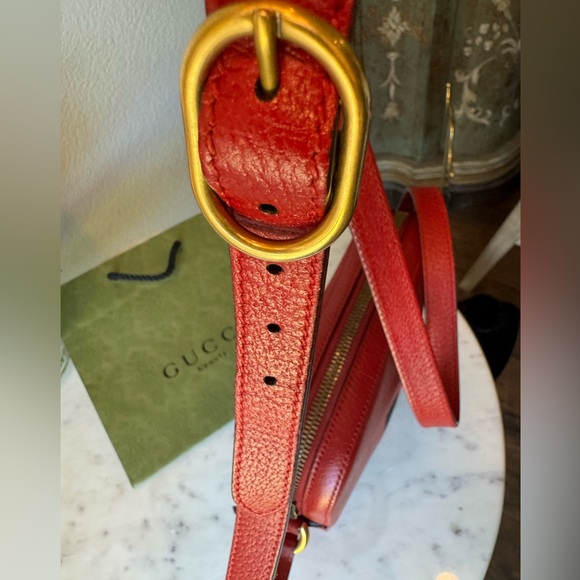 Gucci Web Animalier Crossbody Bag. Red - Picture 10 of 14